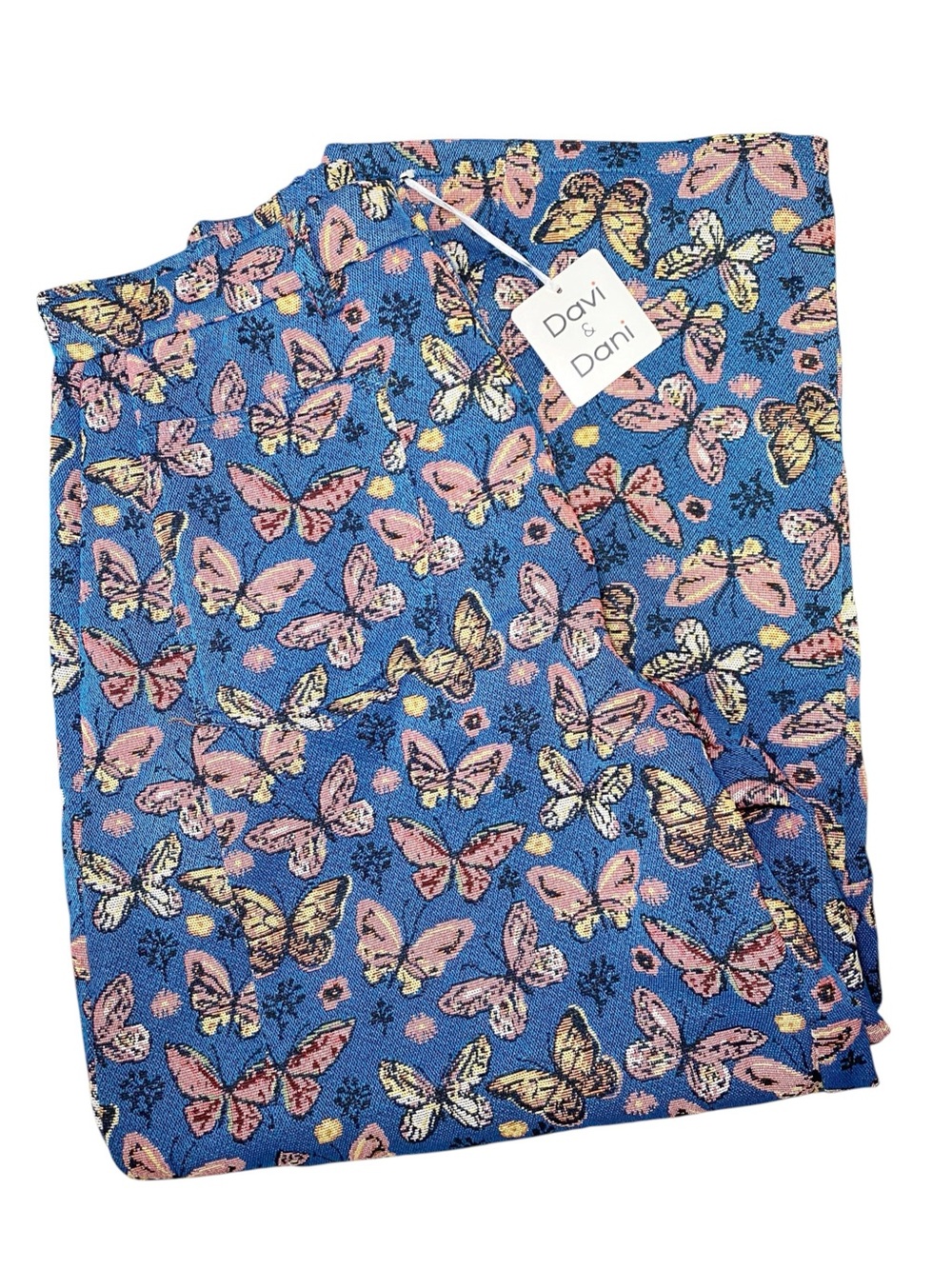 Davi & Dani NWT Blue Tapestry Butterfly Wide Leg Pants 1XL